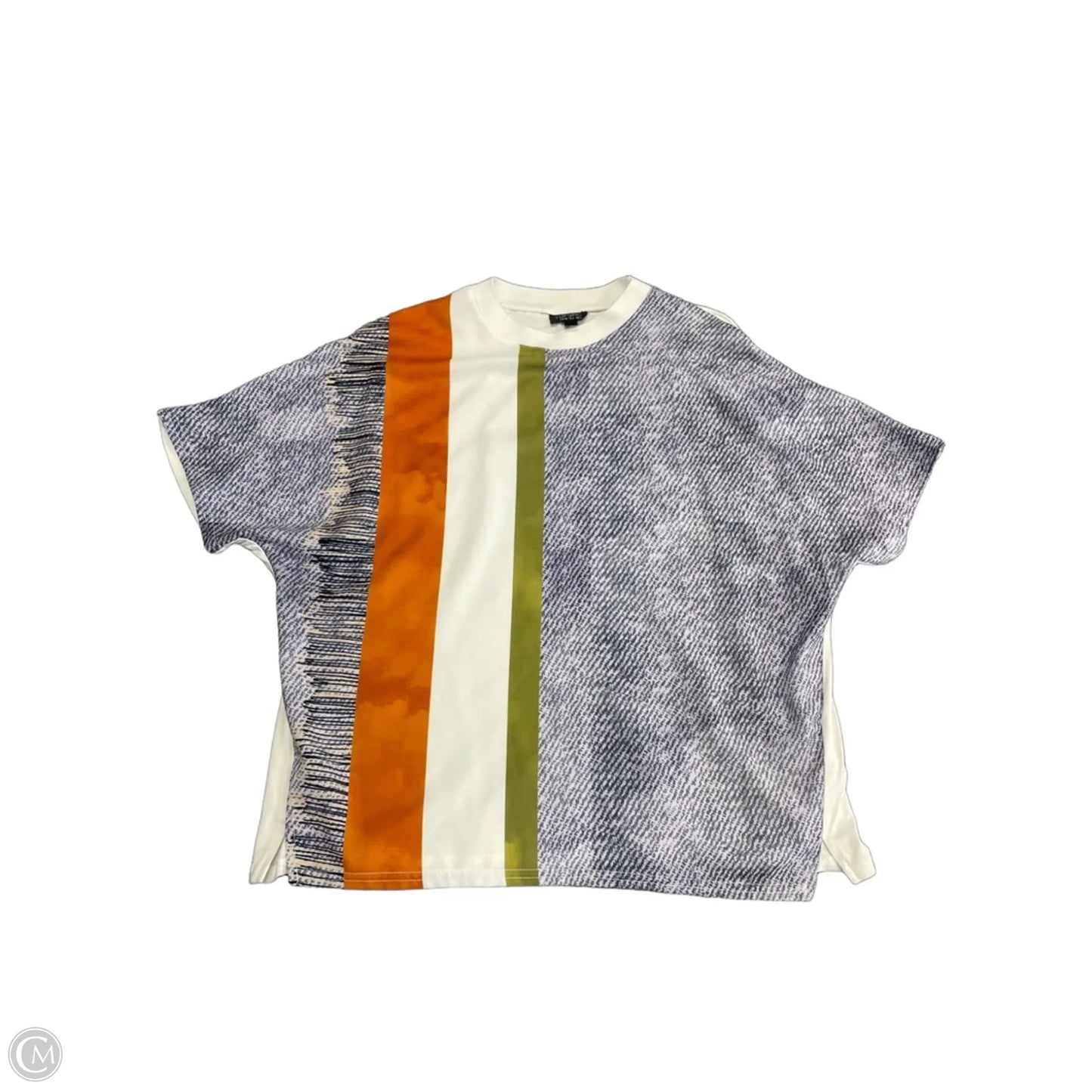 Top Short Sleeve By Top Shop In Blue & White, Size: 6