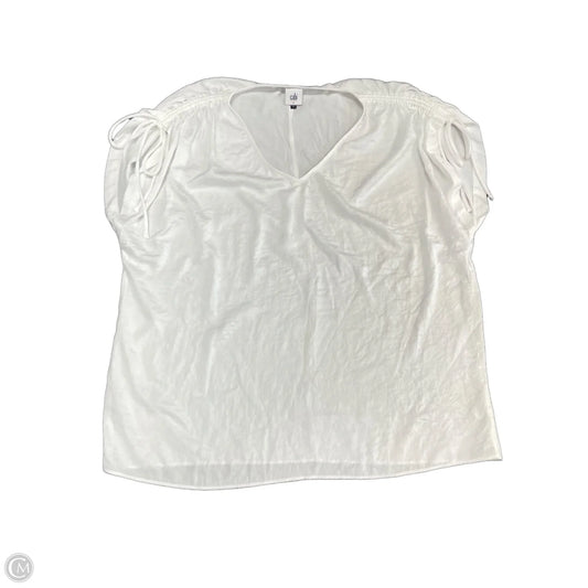 Top Short Sleeve By Cabi In White, Size: L