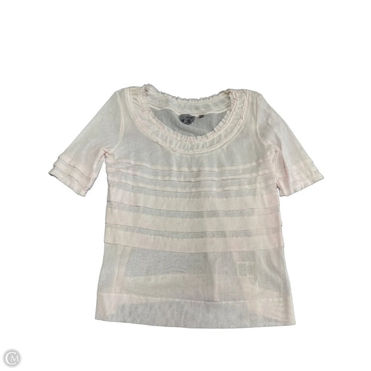 Top Short Sleeve By Anthropologie In Pink, Size: L
