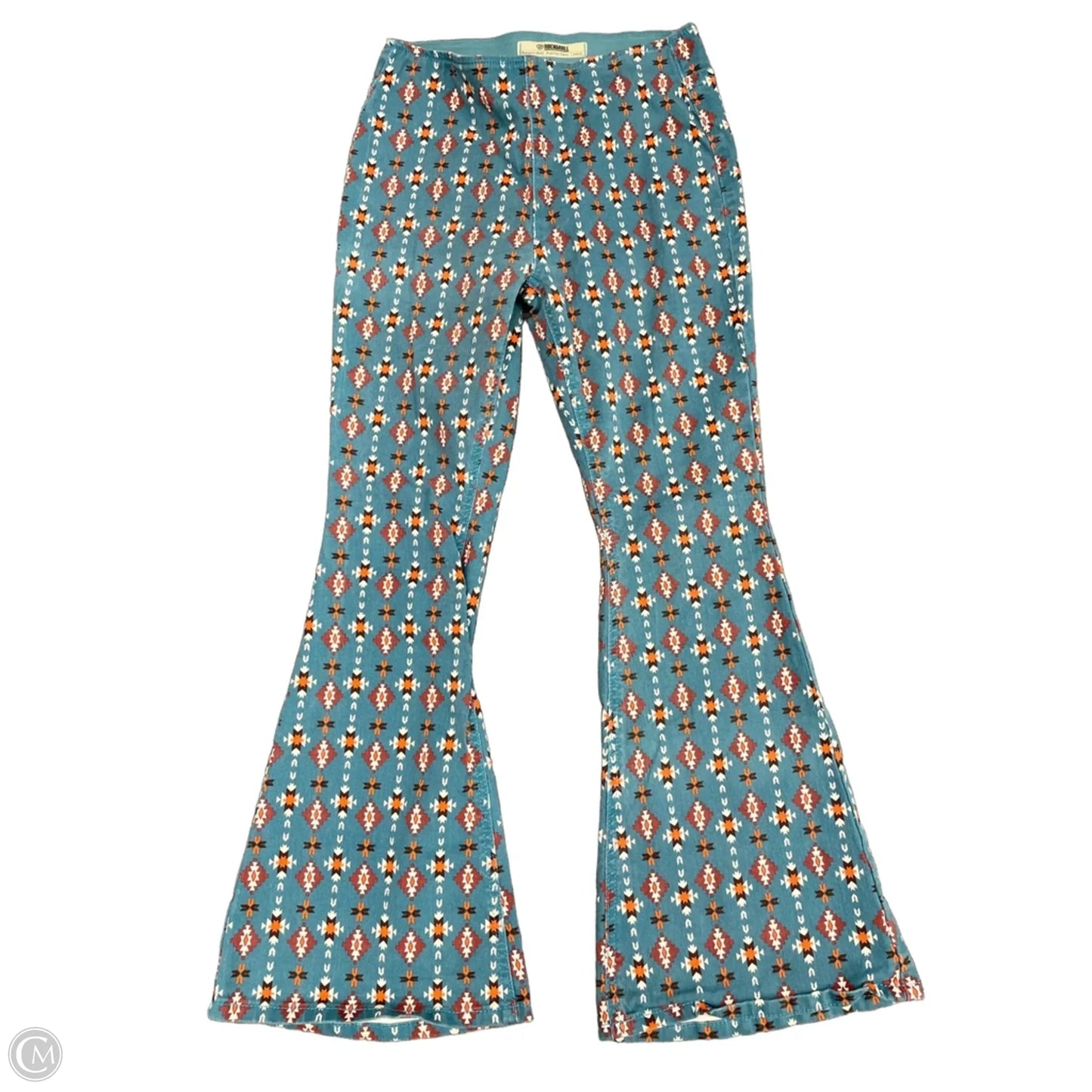 Jeans Flared By Rock & Roll In Blue & Orange, Size: 8