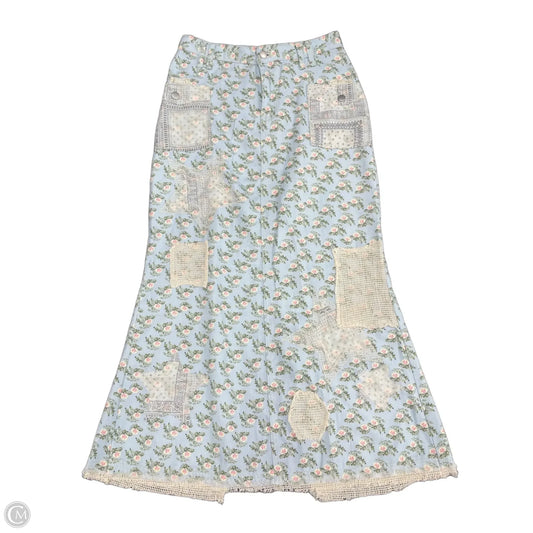 Skirt Midi By Pol In Blue & White, Size: M