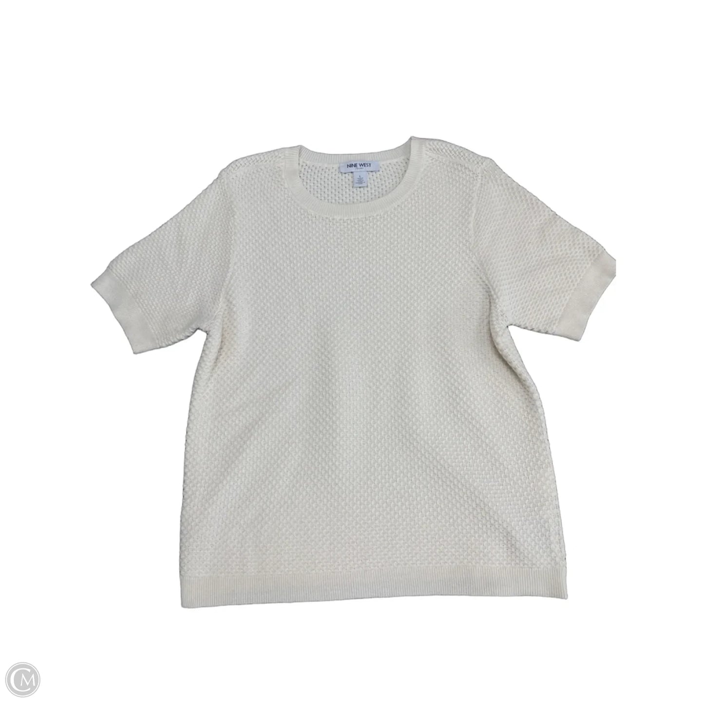 Top Short Sleeve By Nine West In Cream, Size: L