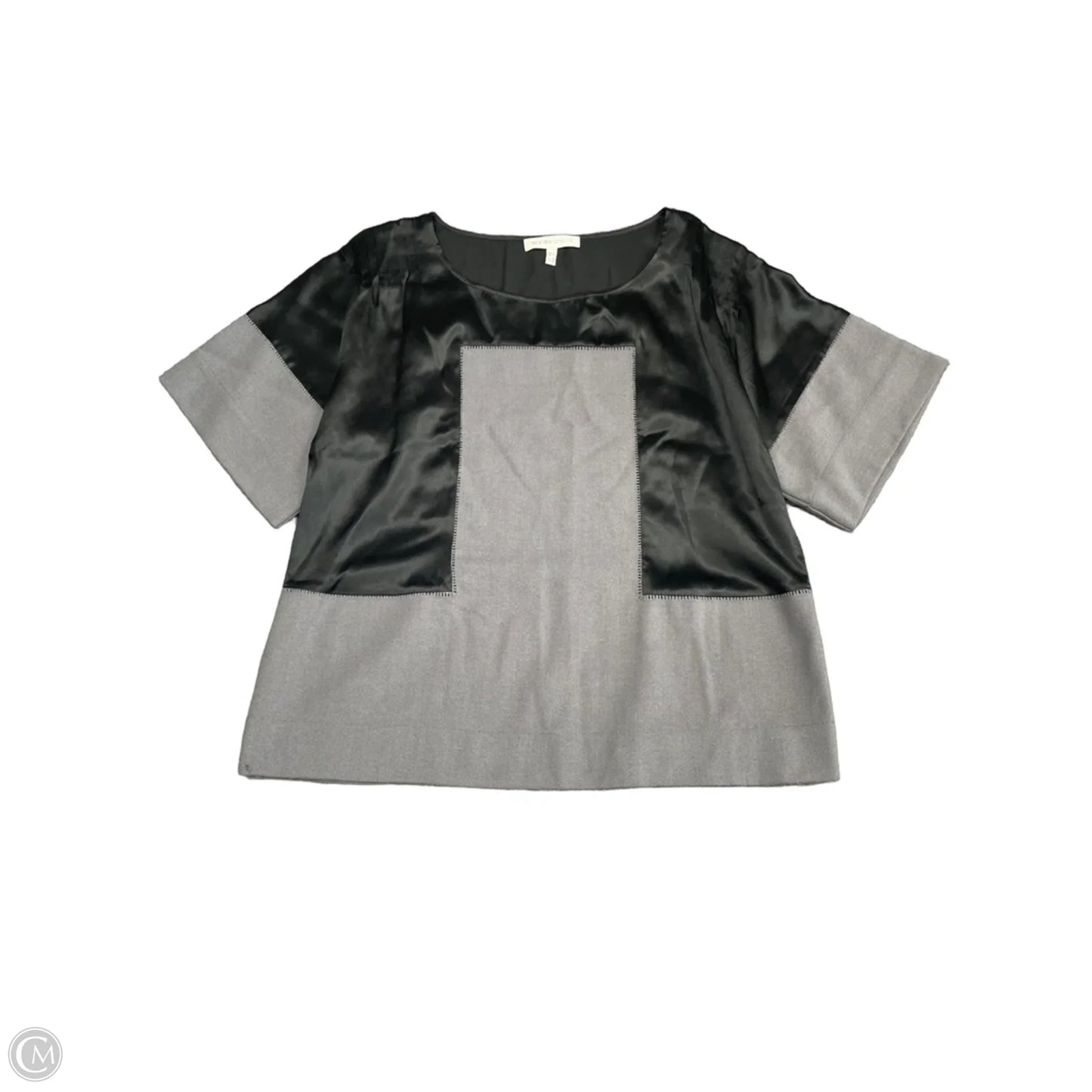 Top Short Sleeve Designer By See By Chloe In Black & Grey, Size: 4