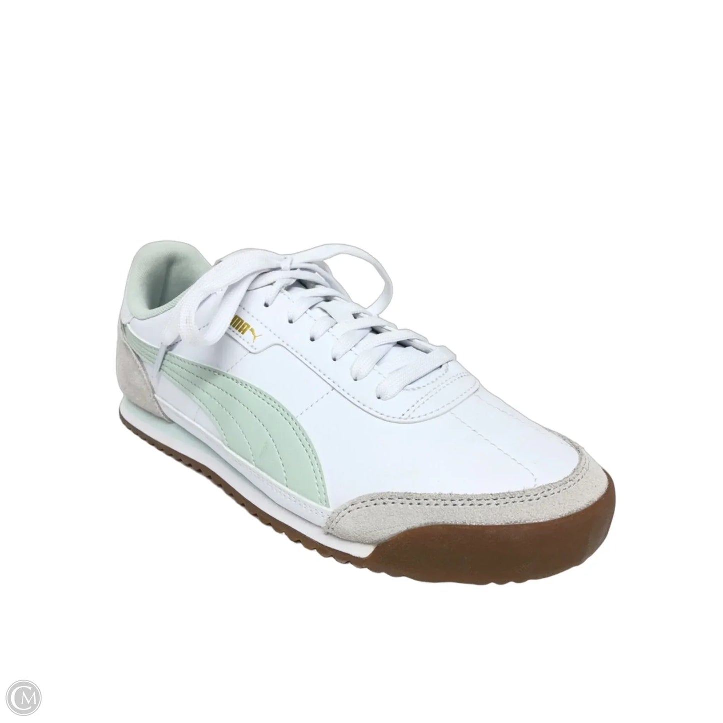 Shoes Sneakers By Puma In Green & White, Size: 9
