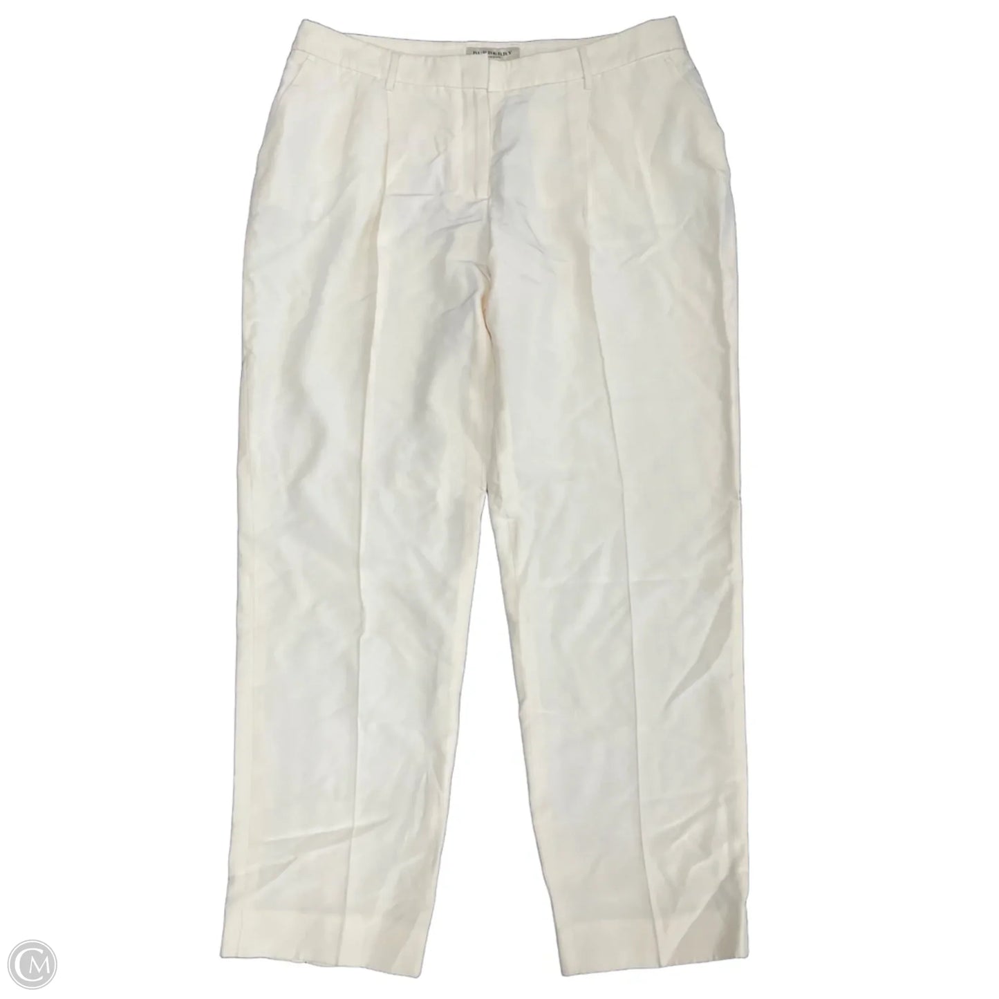 Pants Luxury Designer By Burberry In Cream, Size: 12