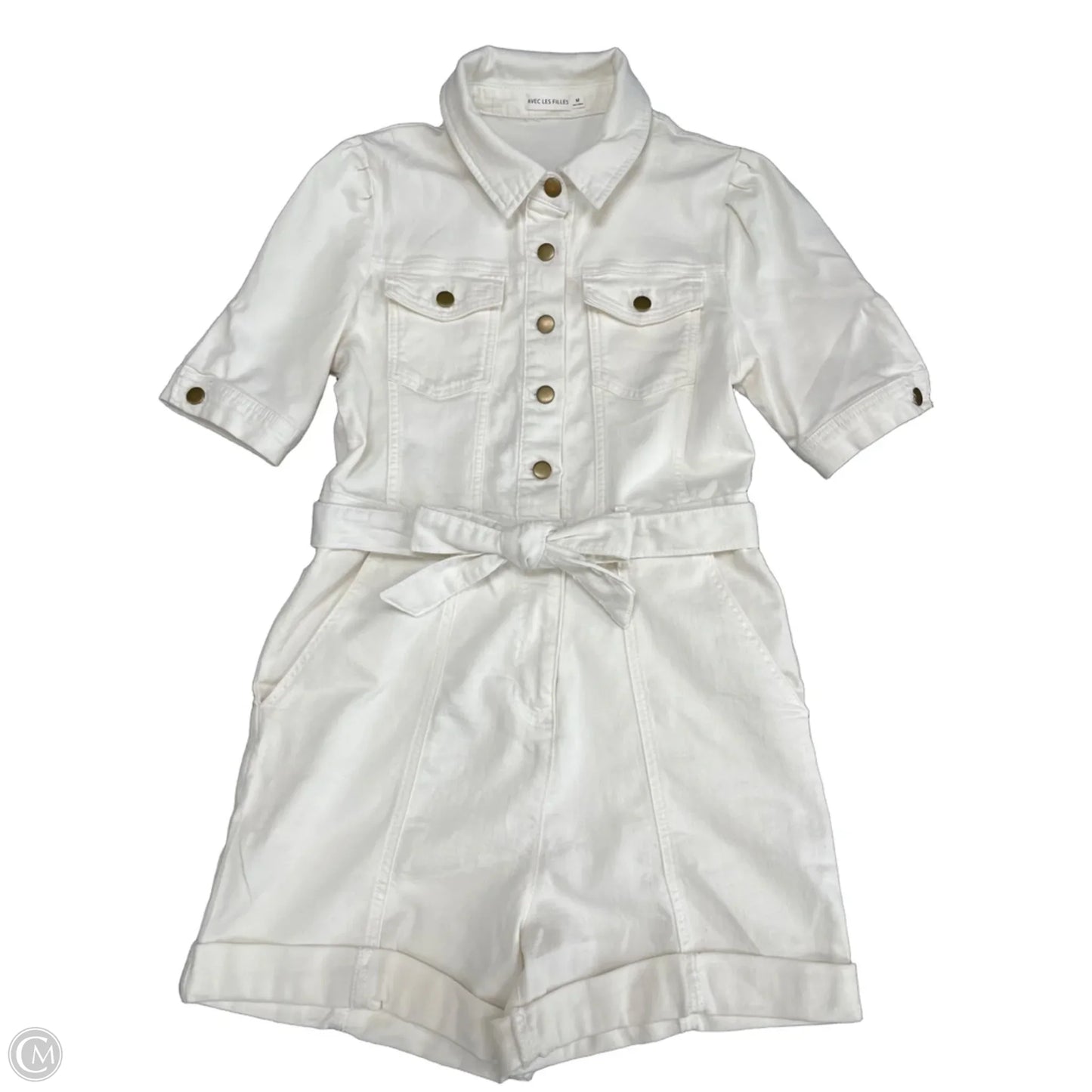 Romper By Avec Les Filles In White Denim, Size: M