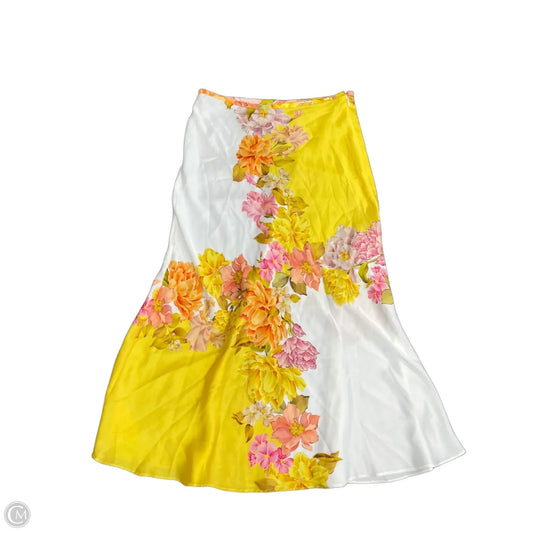 Skirt Midi By Antonio Melani In Pink & Yellow, Size: 8
