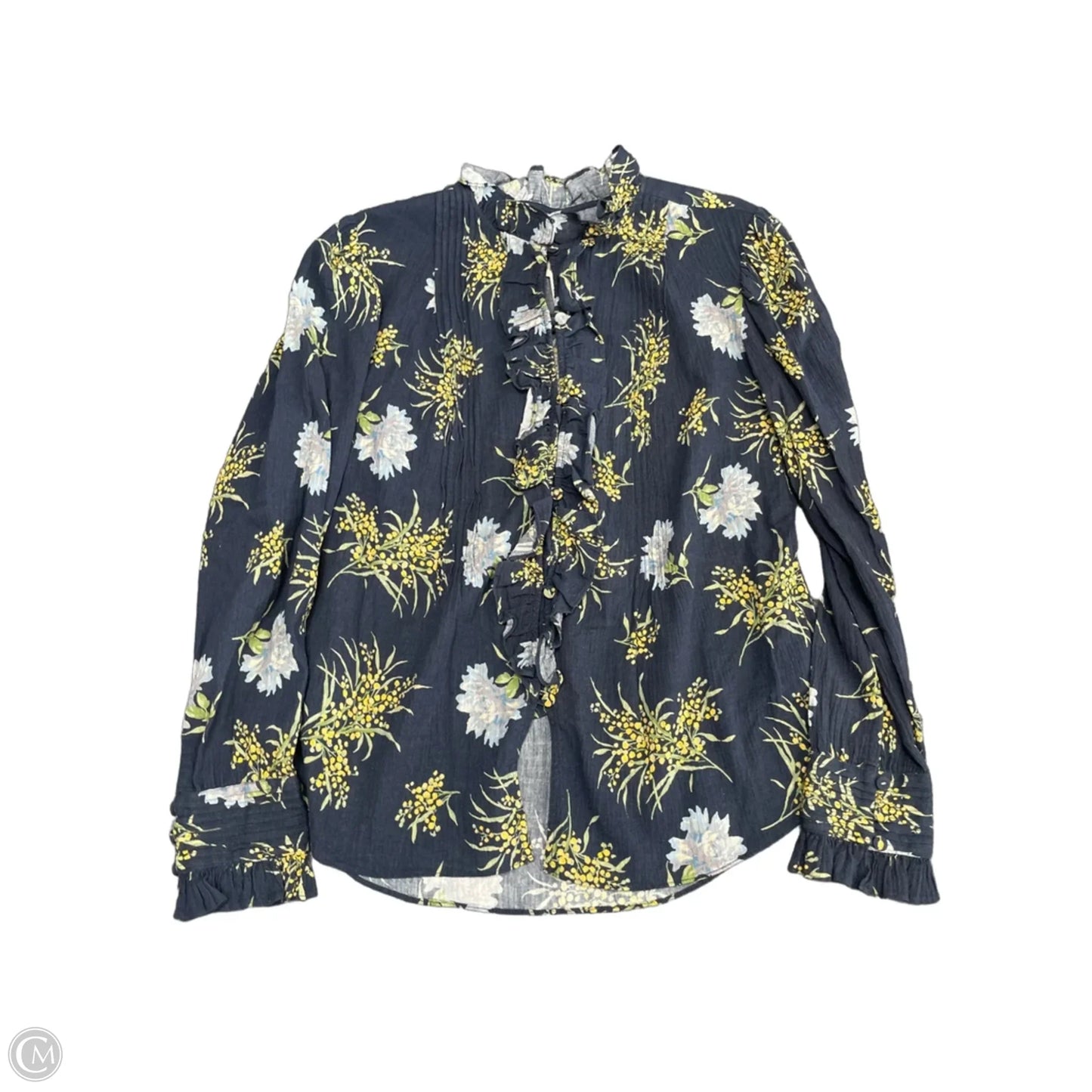 Top Long Sleeve By Rebecca Taylor In Navy, Size: Xs