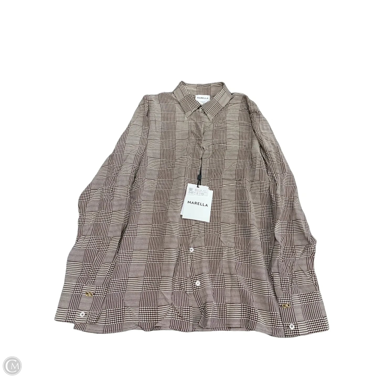 Blouse Long Sleeve By Cma In Brown & Cream, Size: 2