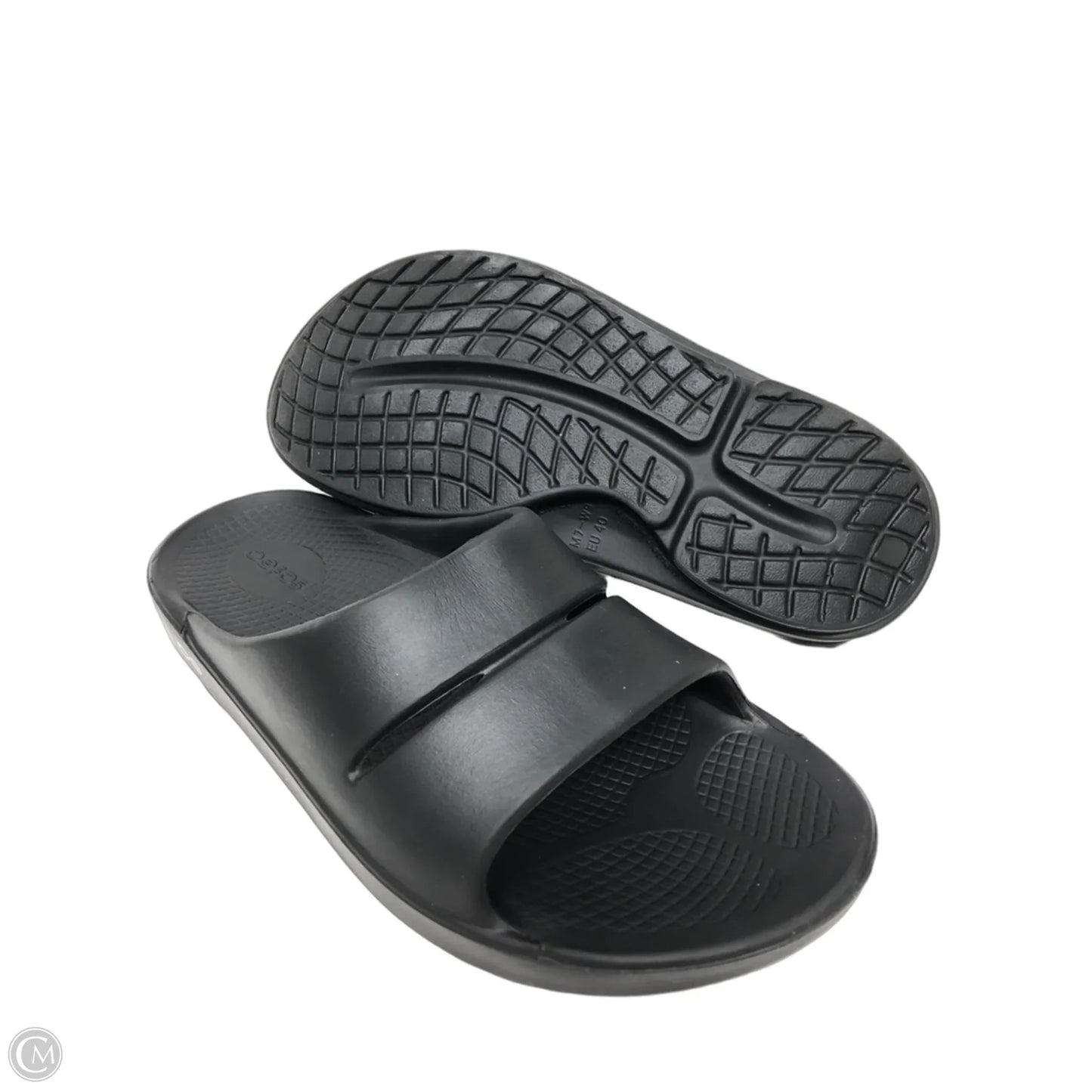 Sandals Flats By Oofos In Black, Size: 9
