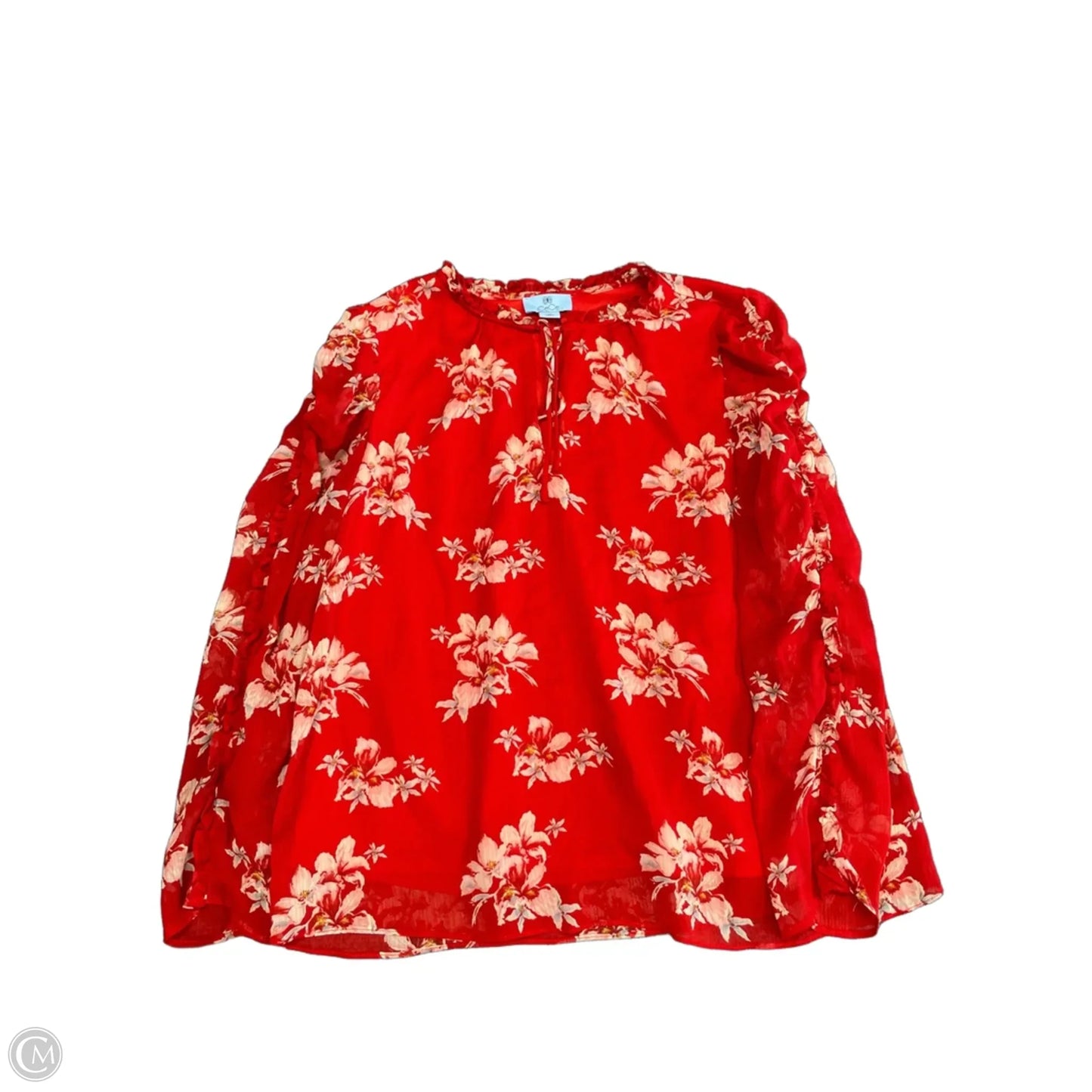 Blouse Long Sleeve By Cece In Red, Size: M