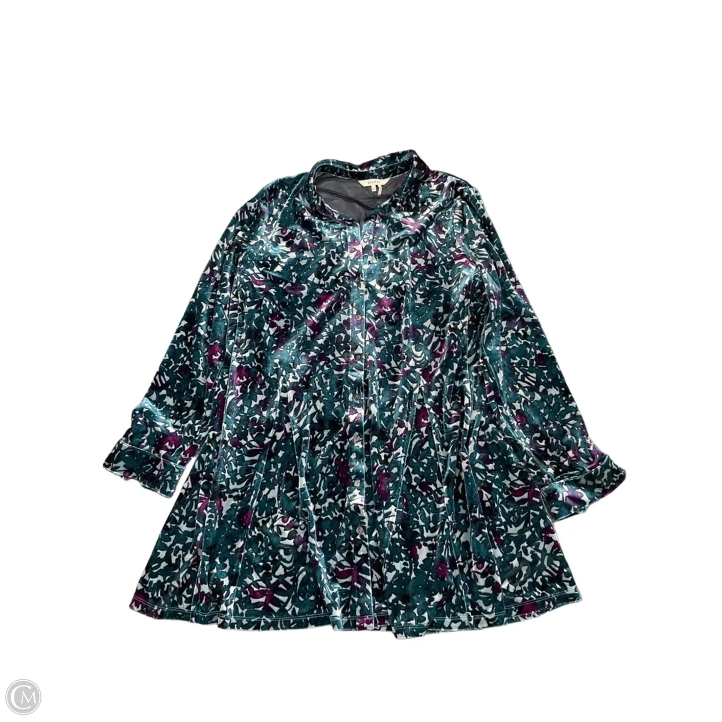 Tunic Long Sleeve By Zozo In Blue & Purple, Size: Xl