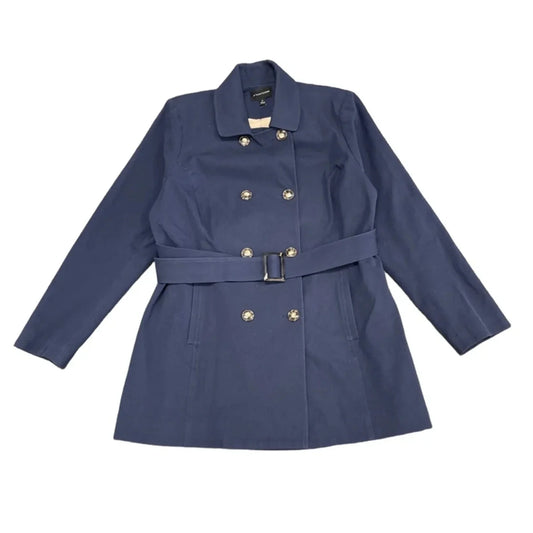 Coat Trench Coat By 41 Hawthorn In Navy, Size: 1x