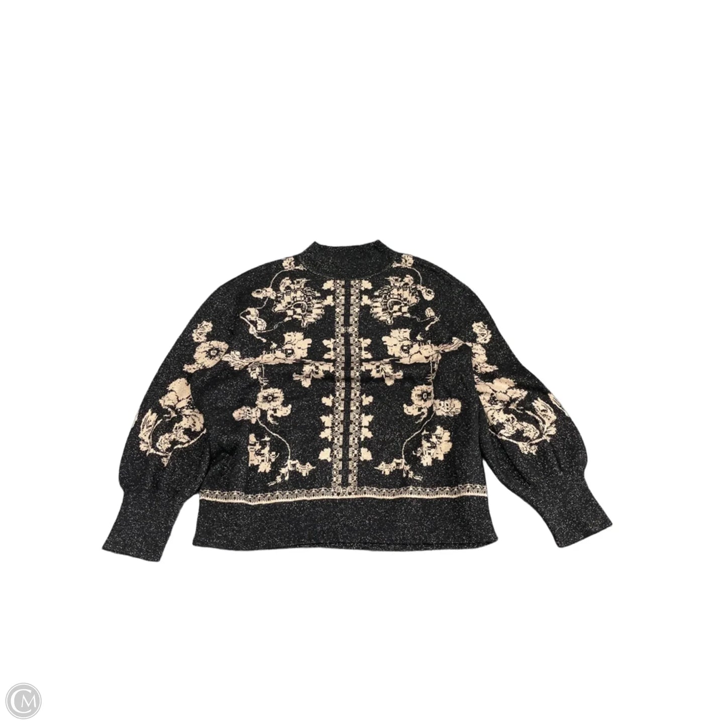 Sweater By Chicos In Black & Gold, Size: Xxl