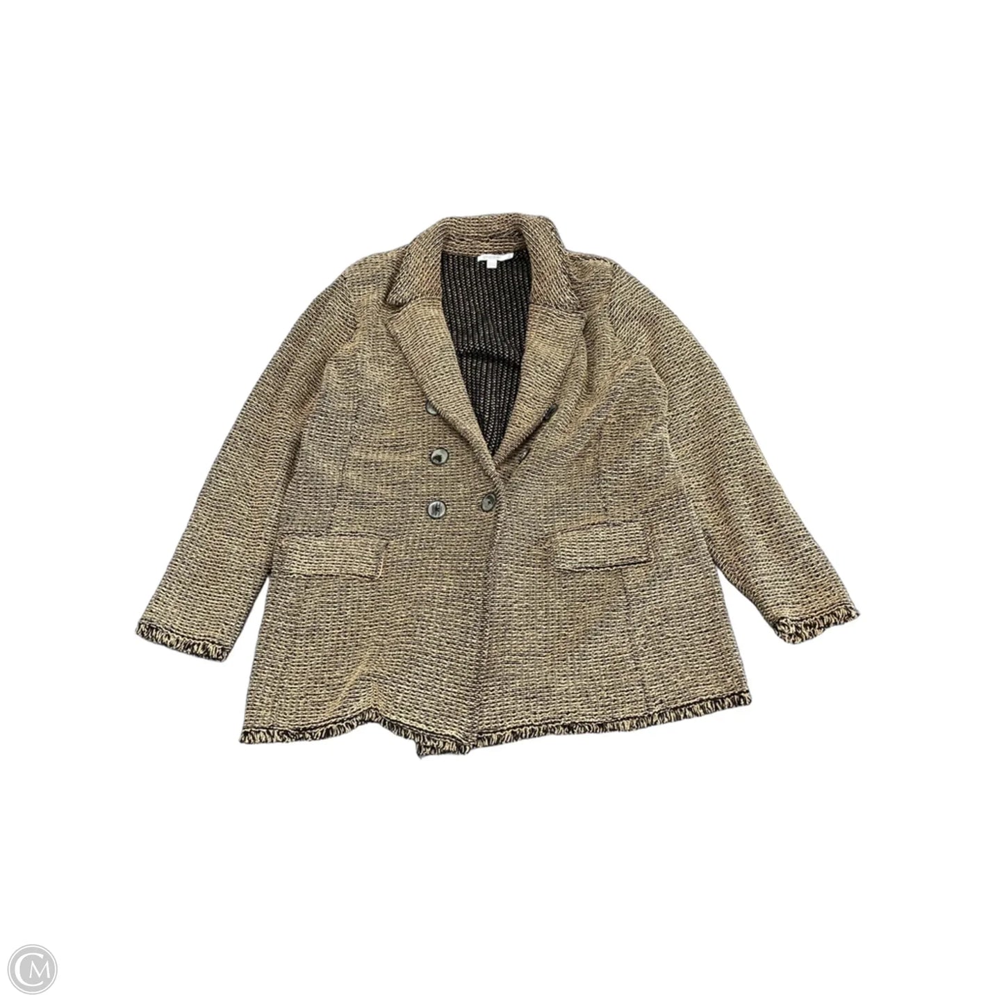 Blazer By Chicos In Black & Tan, Size: Xxl