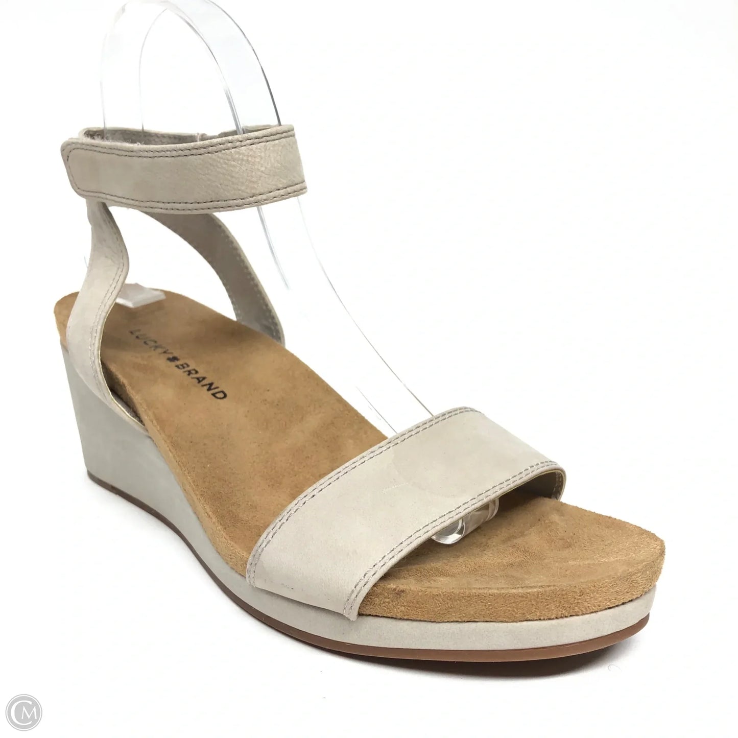 Sandals Heels Wedge By Lucky Brand In Brown & Grey, Size: 8.5
