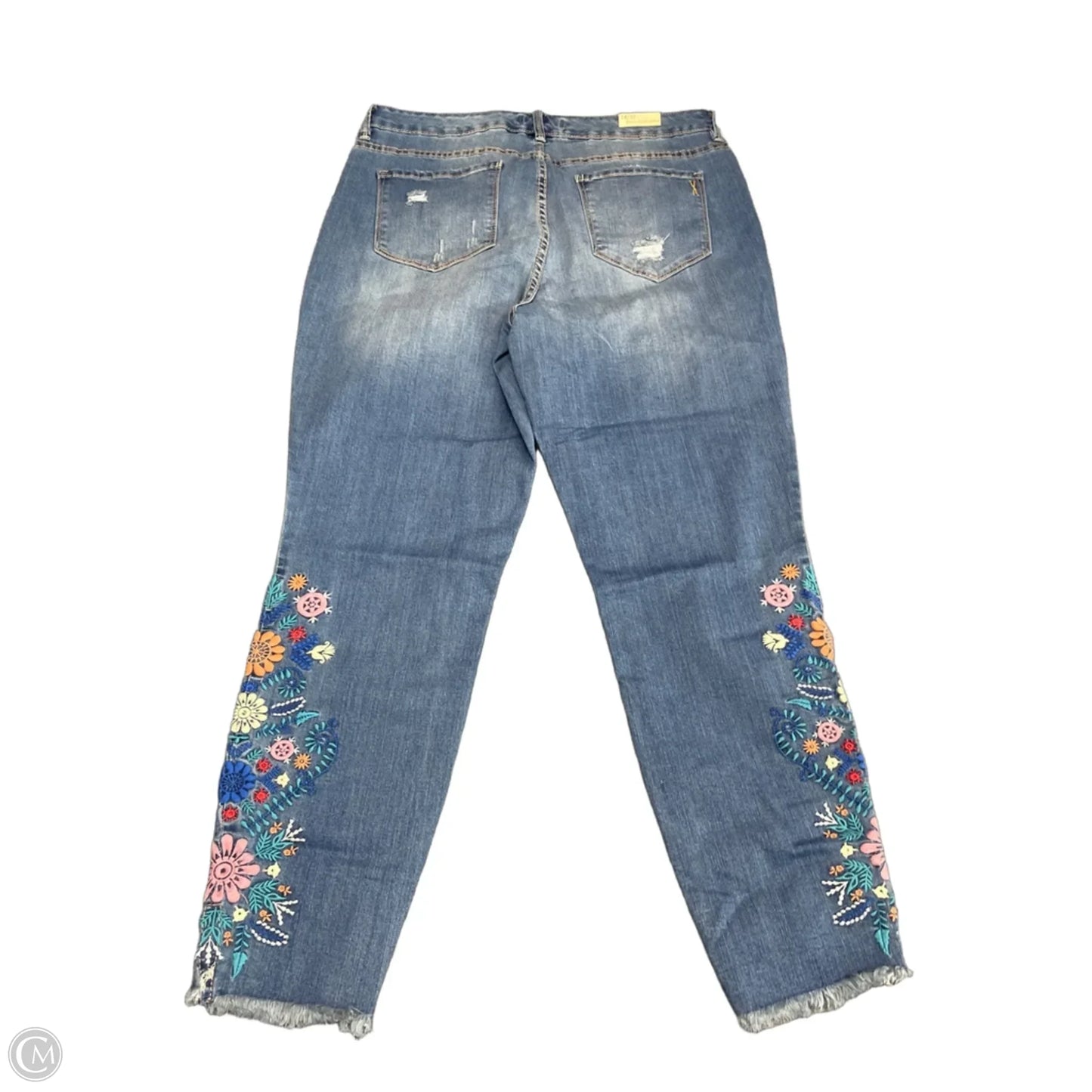 Jeans Skinny By Vintage America In Blue Denim, Size: 14