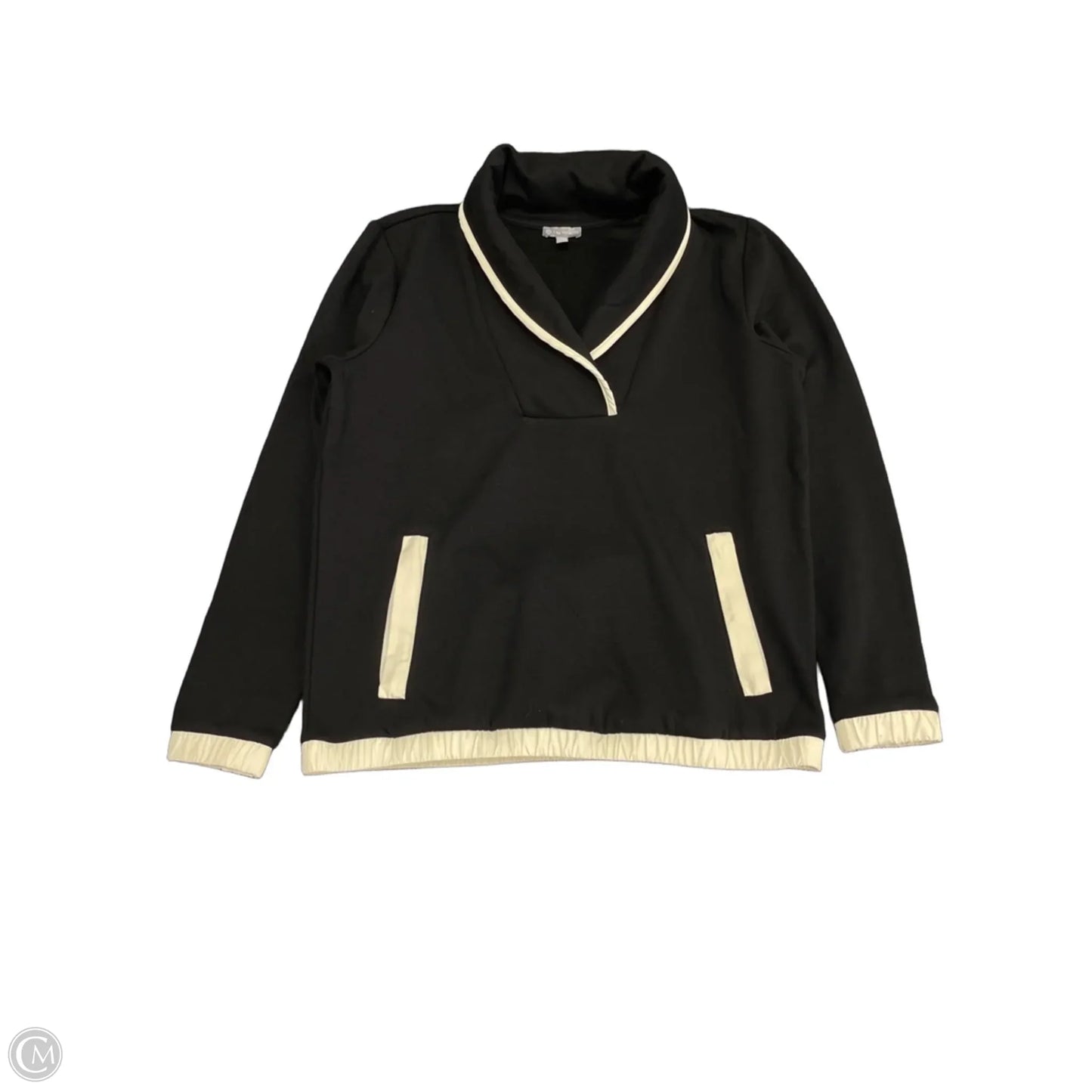 Athletic Jacket By Talbots In Black & Cream, Size: S