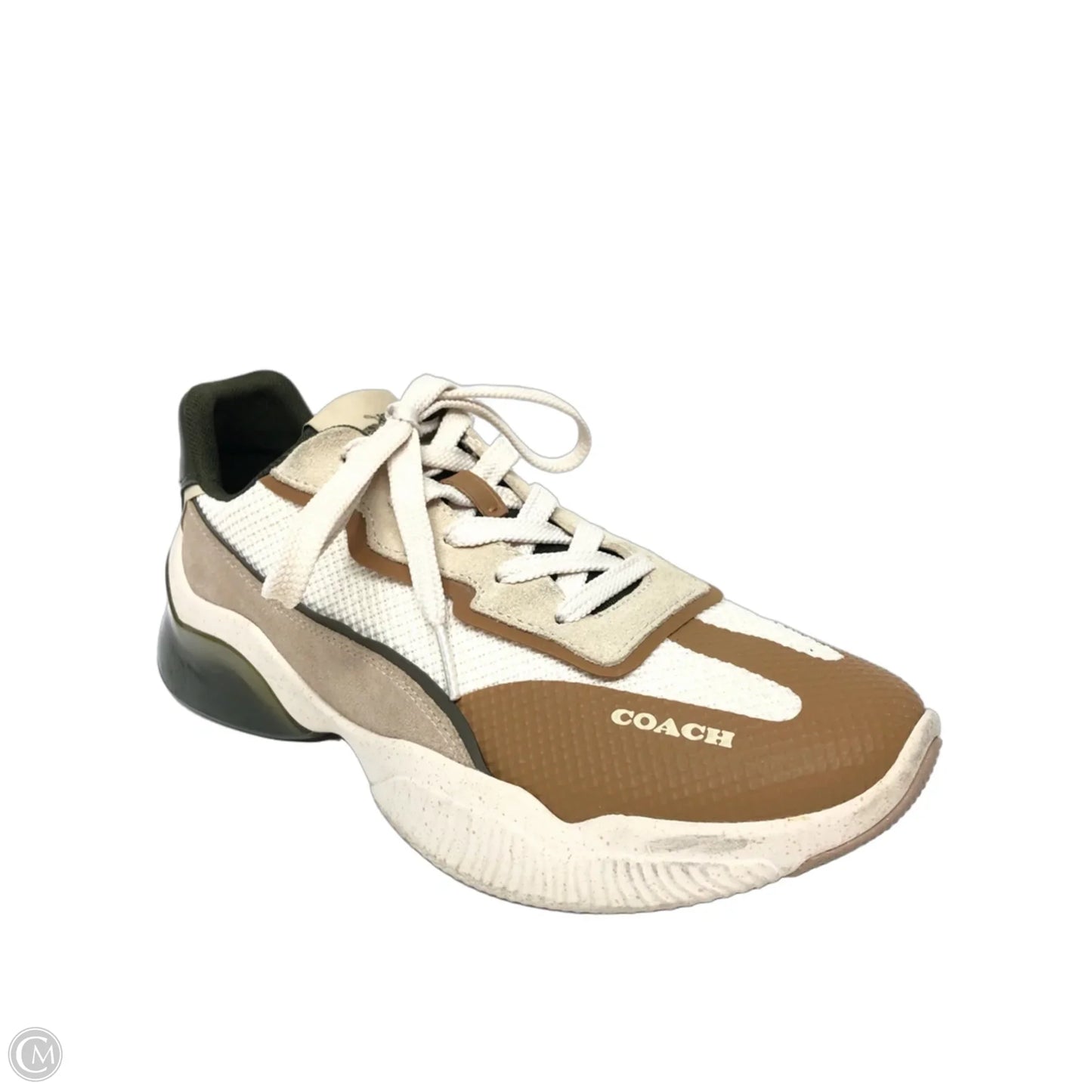 Shoes Designer By Coach In Green & Tan, Size: 9