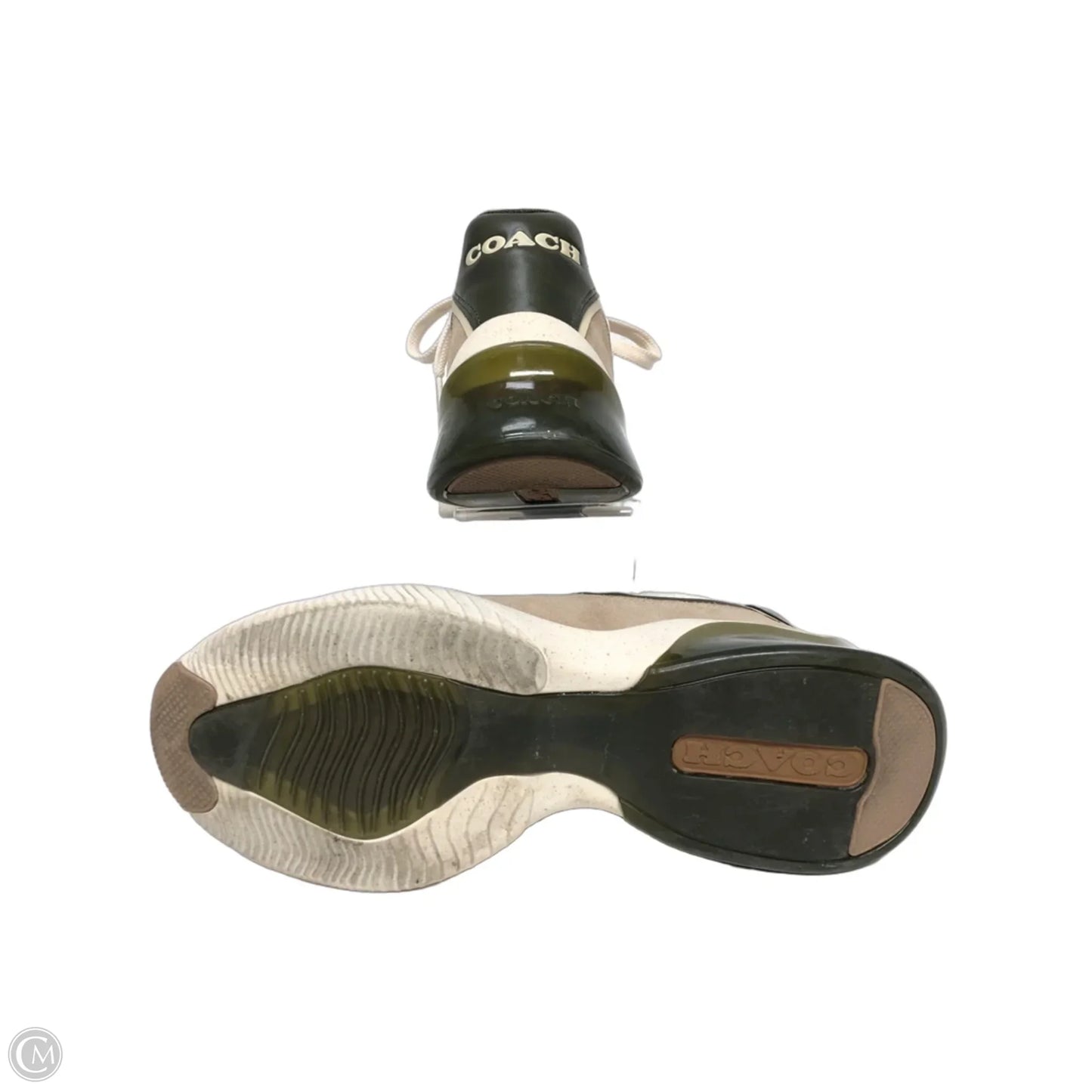 Shoes Designer By Coach In Green & Tan, Size: 9