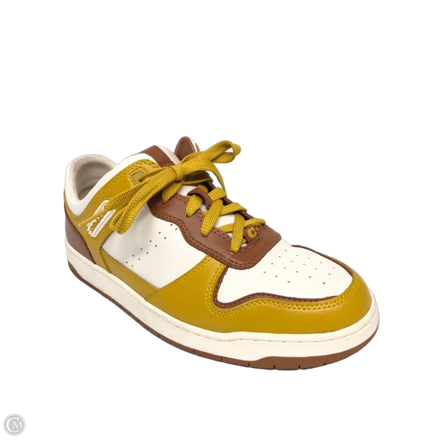 Shoes Designer By Coach In Brown & Yellow, Size: 9