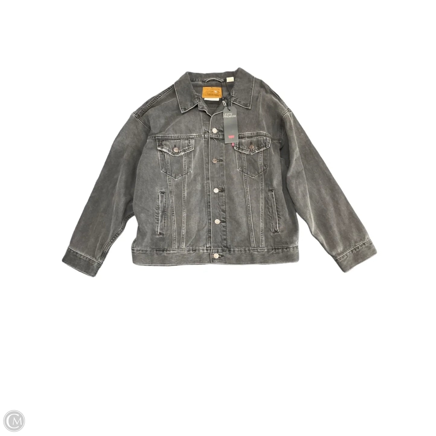 Jacket Denim By Levis In Grey, Size: M