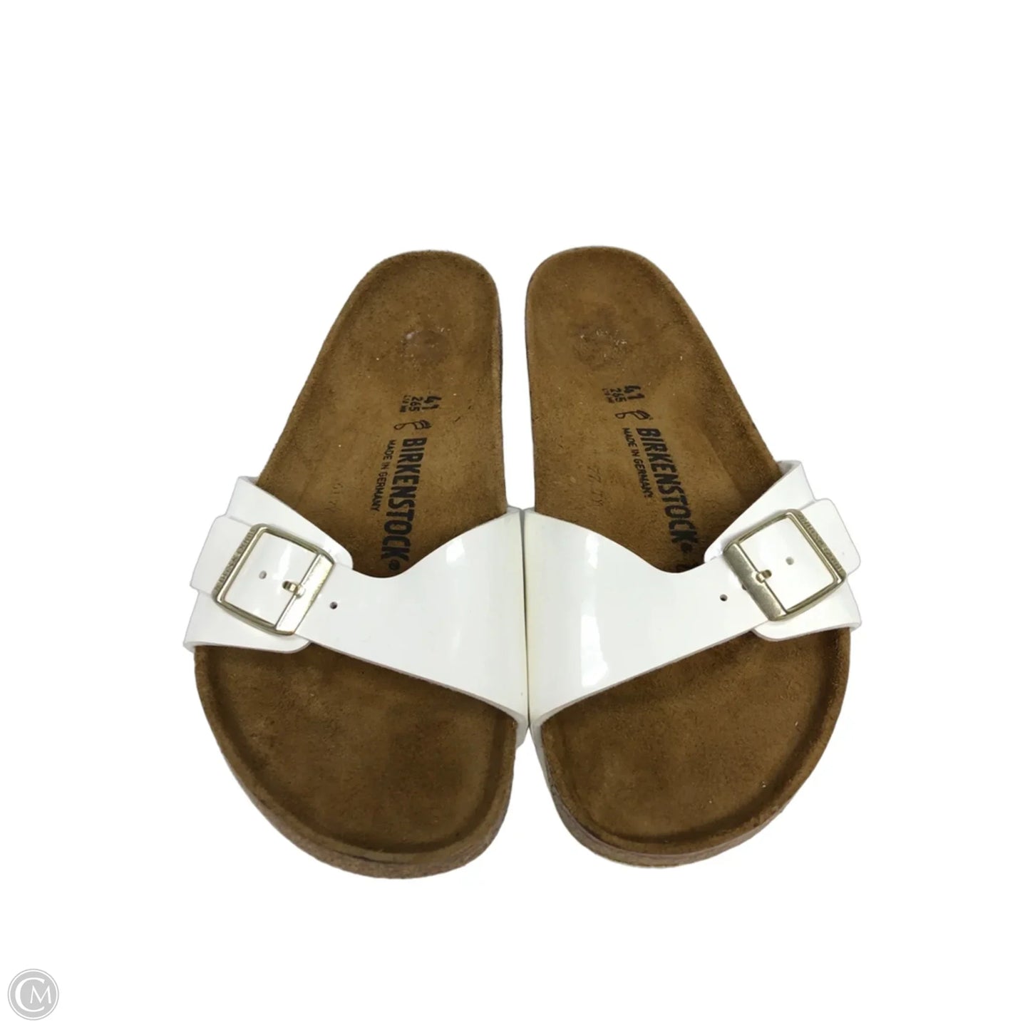 Sandals Flats By Birkenstock In White, Size: 10