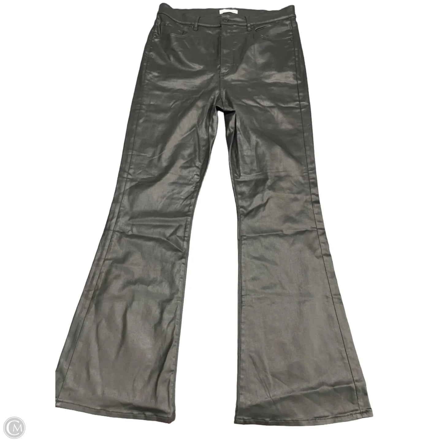 Jeans Flared By Loft In Black Denim, Size: 12