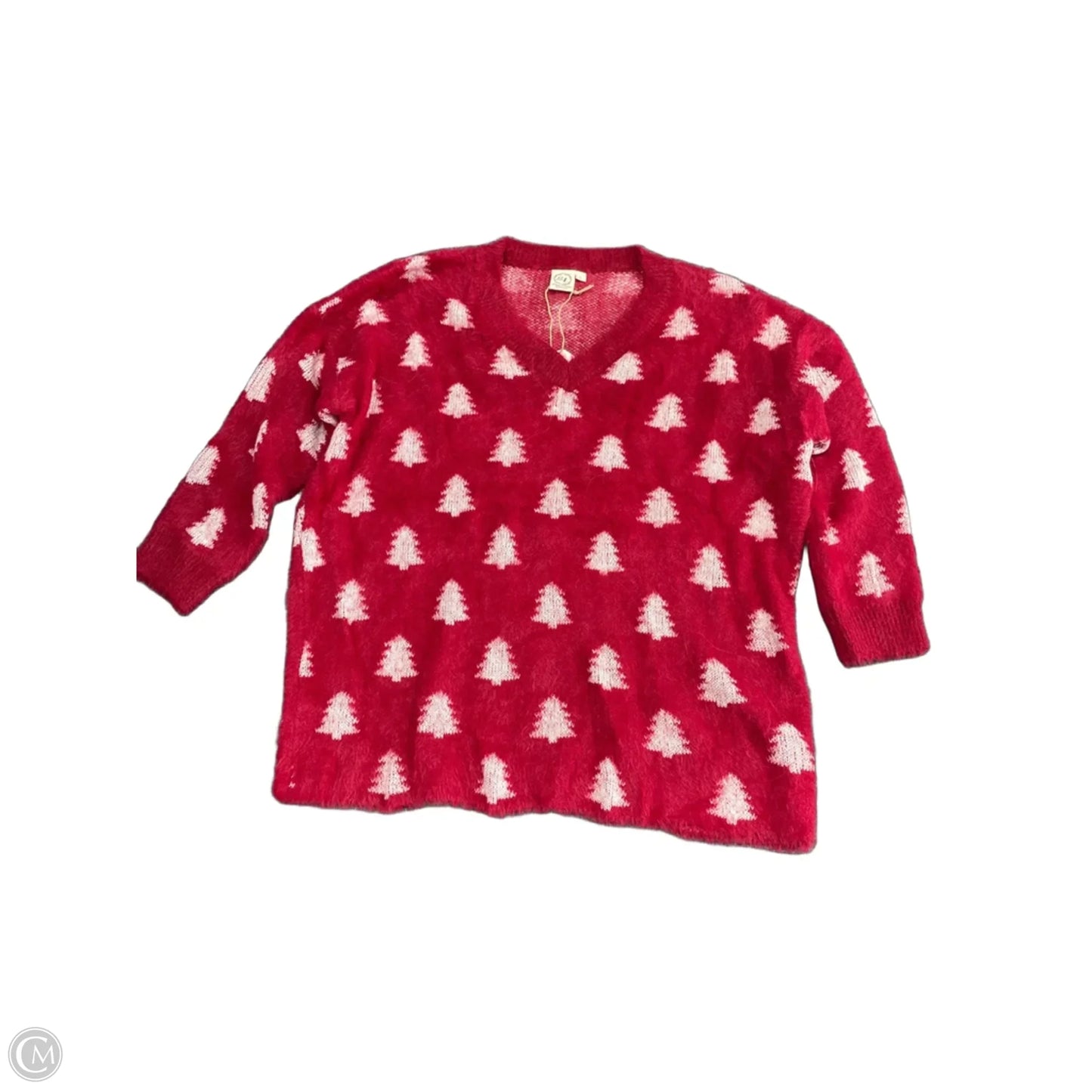 Sweater By Cmc In Red & White, Size: L