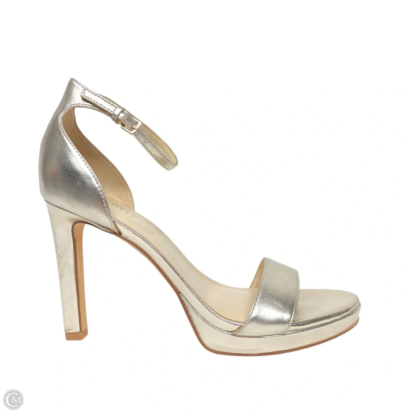 Shoes Heels Platform By Nine West In Gold, Size: 10