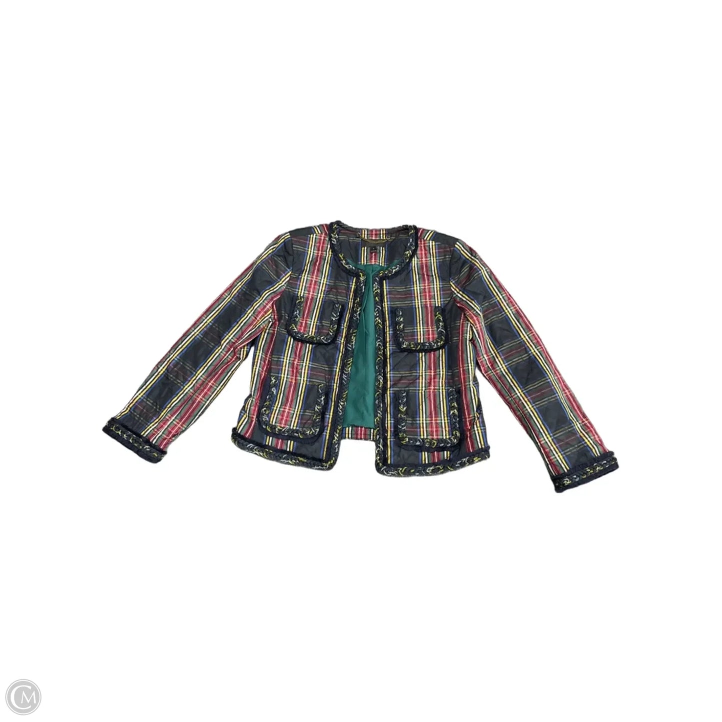 Jacket Puffer & Quilted By J. Crew In Plaid Pattern, Size: 6