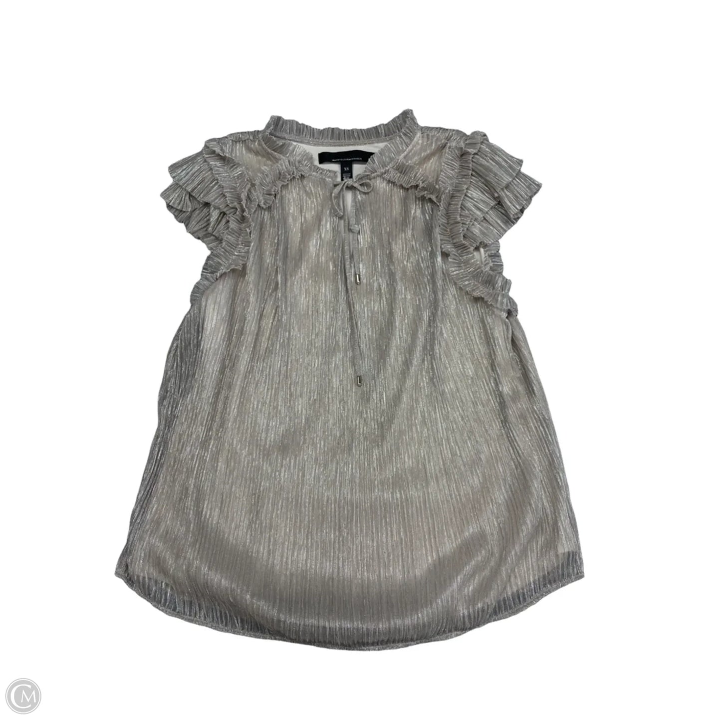 Top Short Sleeve By White House Black Market In Silver, Size: Xs