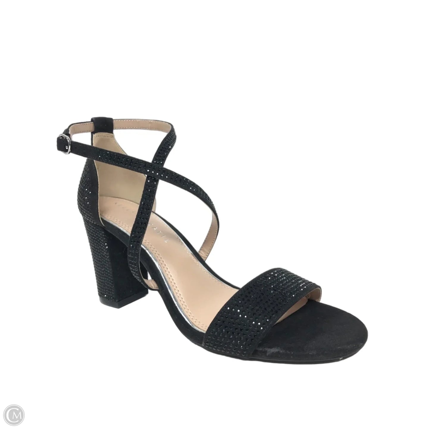 Sandals Heels Block By Kelly And Katie In Black, Size: 8