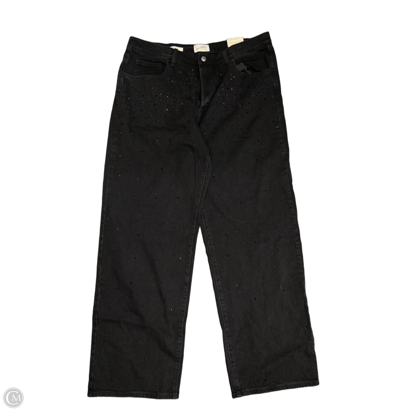 Jeans Wide Leg By Universal Thread In Black Denim, Size: 16