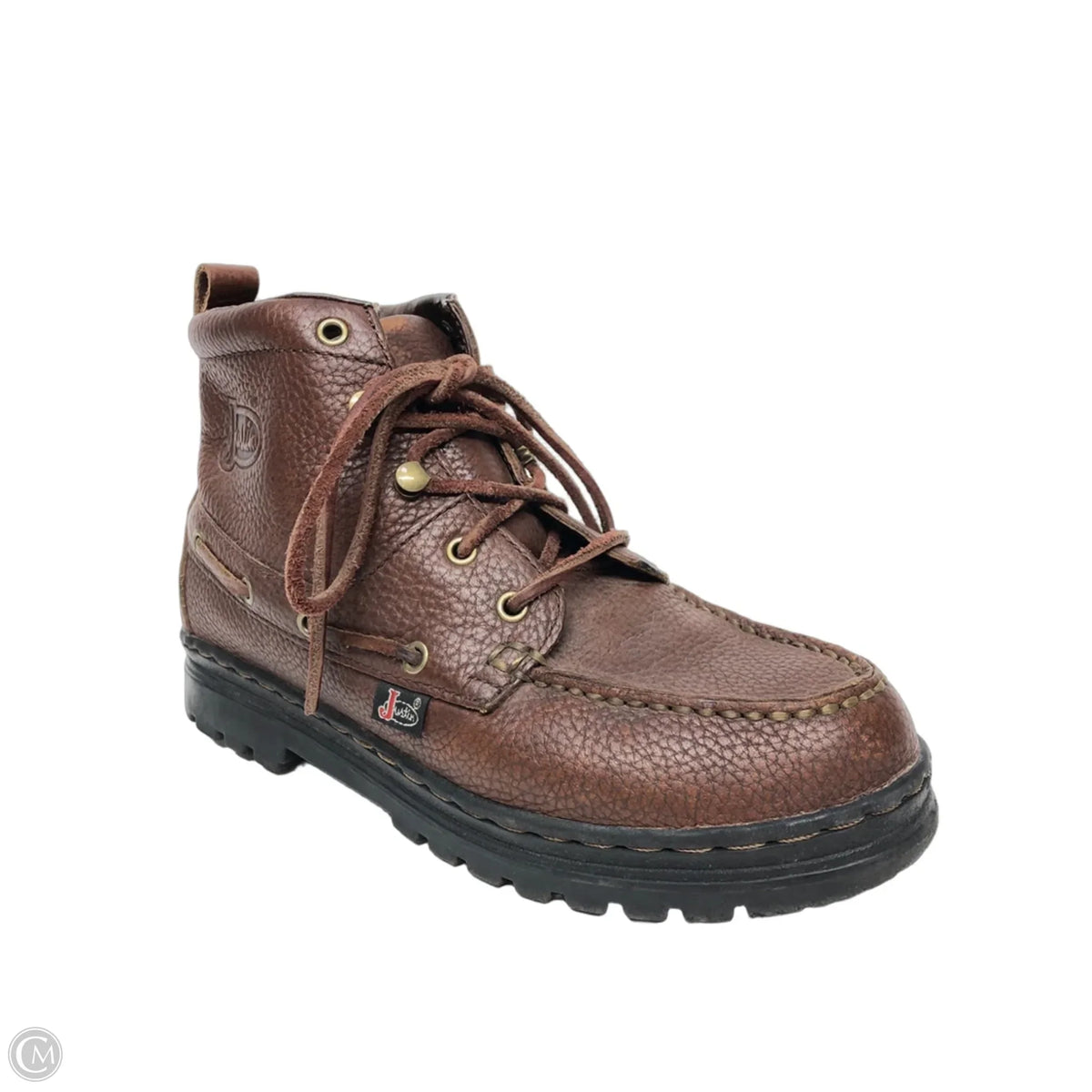 Boots Ankle Flats By Justin In Brown, Size: 7.5