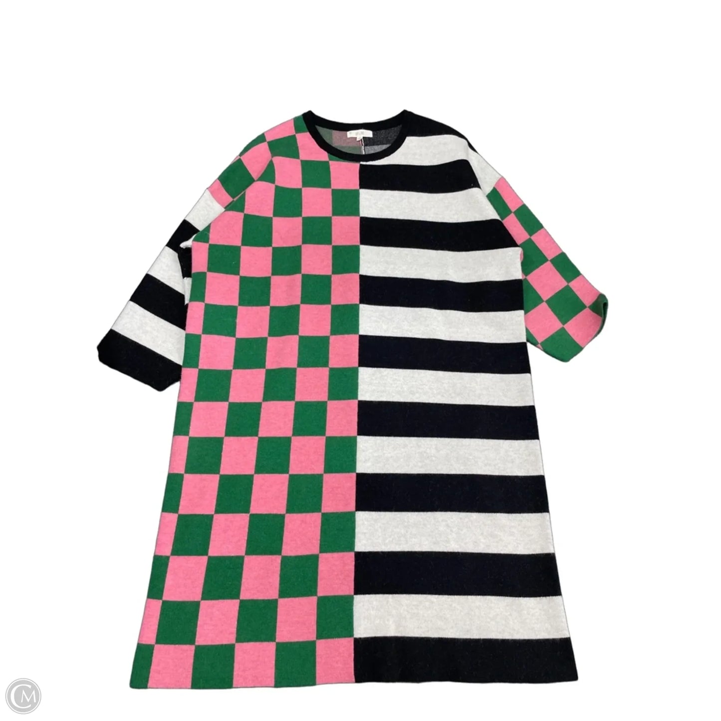 Dress Sweater By Cmc In Green & Pink, Size: Xl