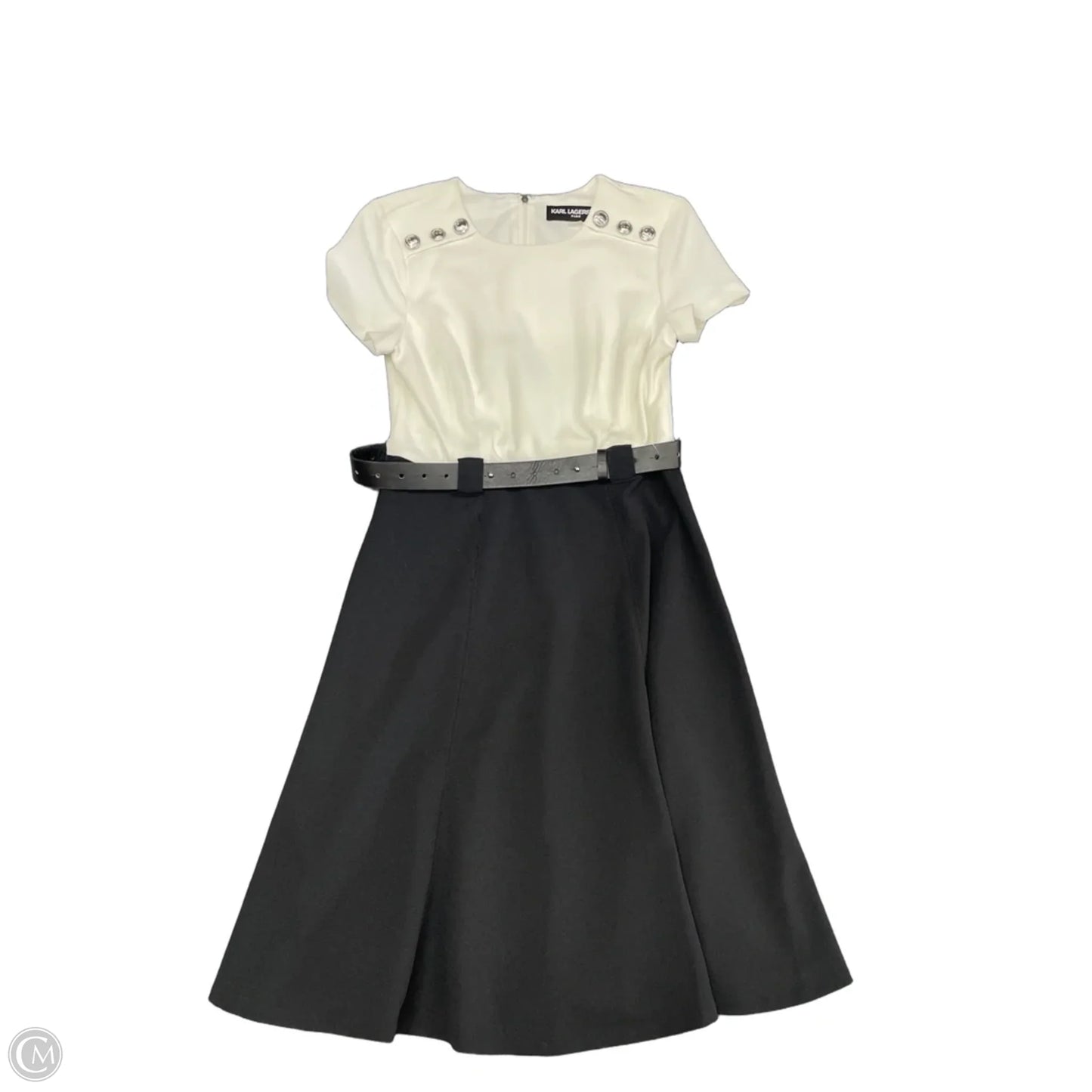 Dress Casual Short By Karl Lagerfeld In Black & White, Size: 2