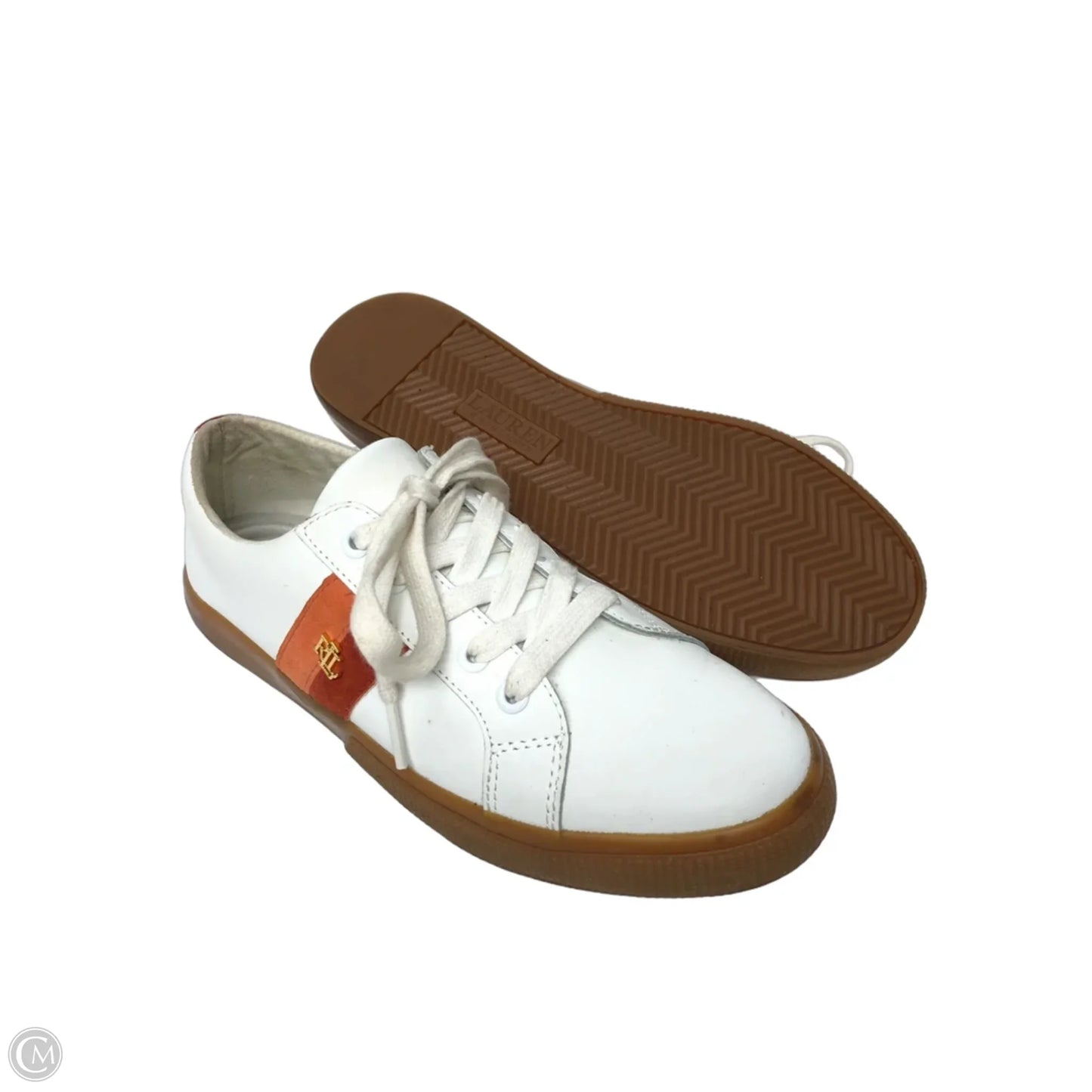 Shoes Sneakers By Lauren By Ralph Lauren In Orange & White, Size: 8