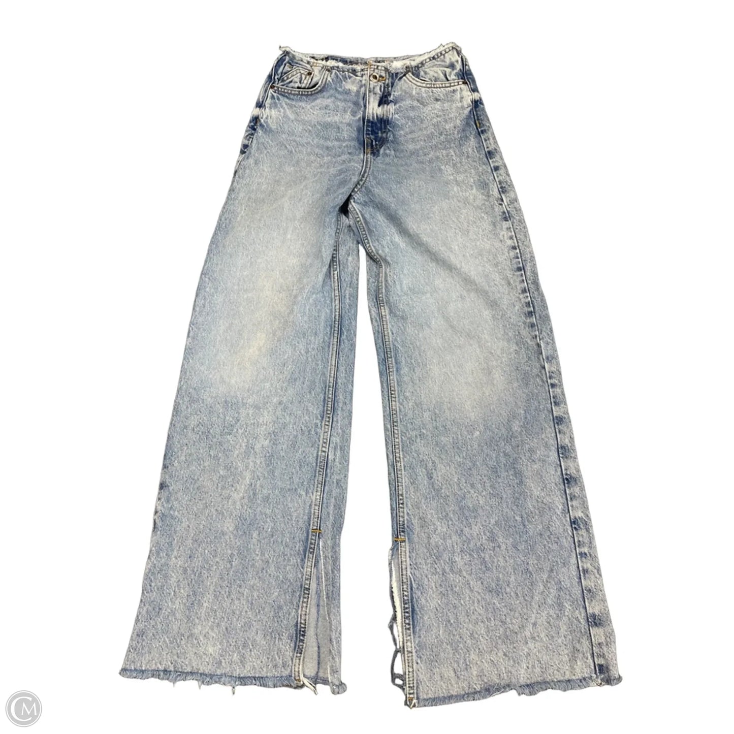Jeans Straight By Zara In Blue Denim, Size: 0