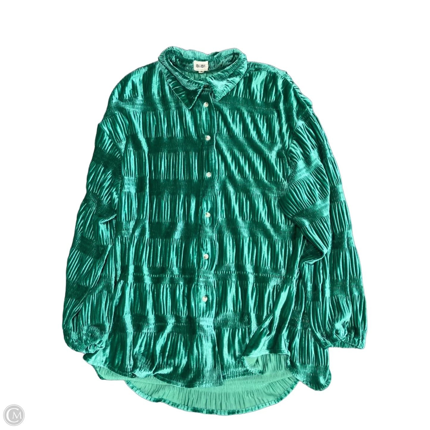 Tunic Long Sleeve By Bibi In Green, Size: M