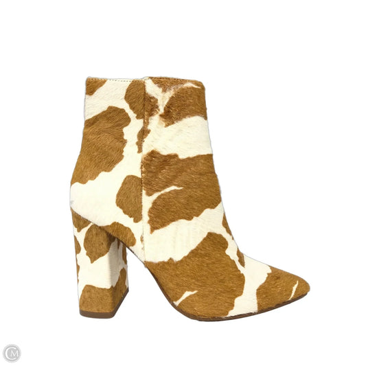 Boots Ankle Heels By Steve Madden In Brown & White, Size: 7
