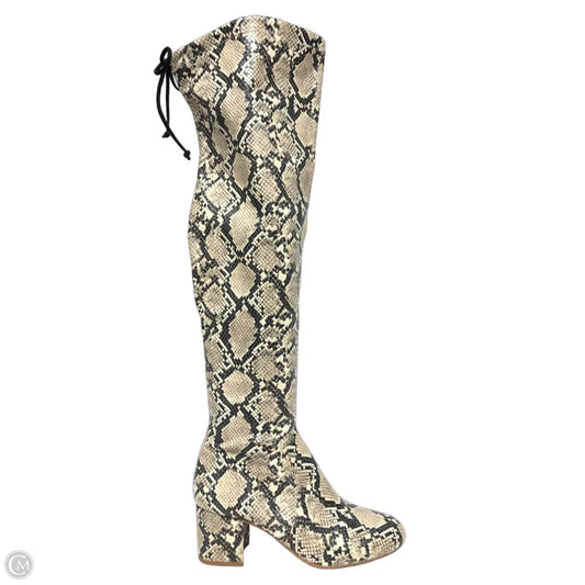 Boots Knee Heels By Gianni Bini In Snakeskin Print, Size: 8.5