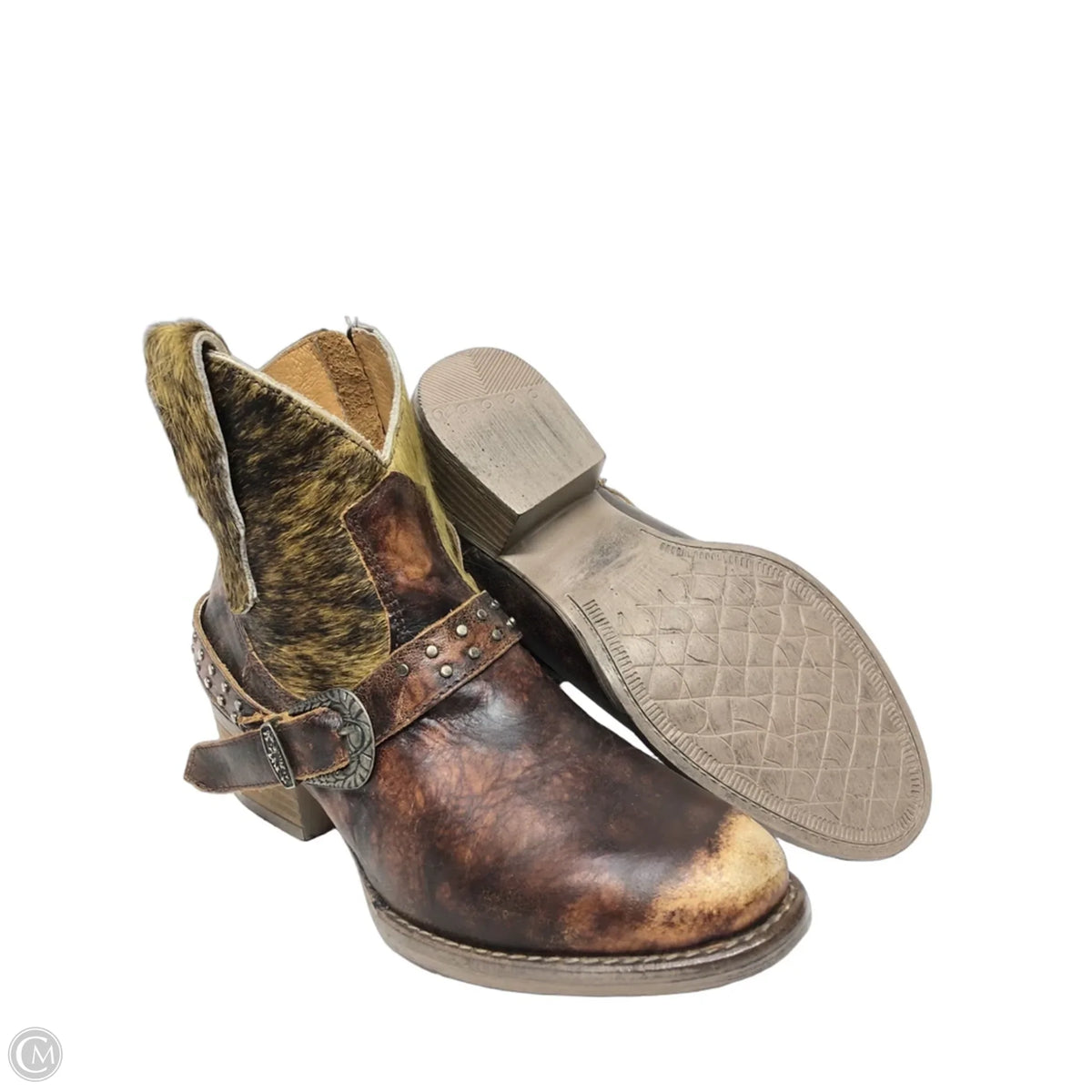 Boots Ankle Heels By Cmc In Brown, Size: 7
