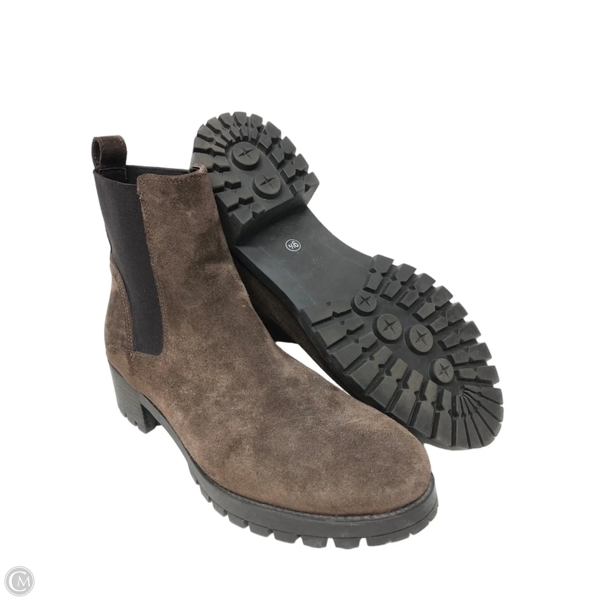 Boots Ankle Heels By Cmc In Brown, Size: 9.5