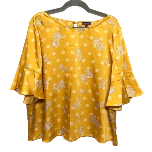 Yellow Blouse Short Sleeve Vince Camuto, Size Xxl