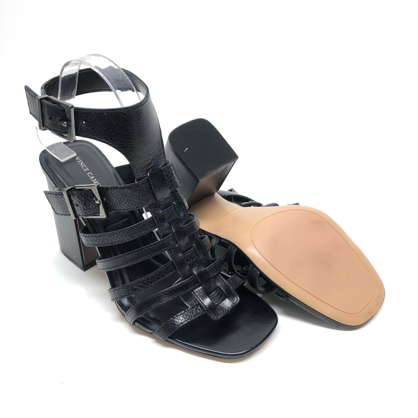 Black Sandals Heels Block Vince Camuto, Size 9