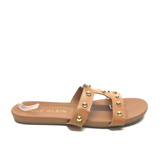 Brown Sandals Flats Anne Klein, Size 9.5