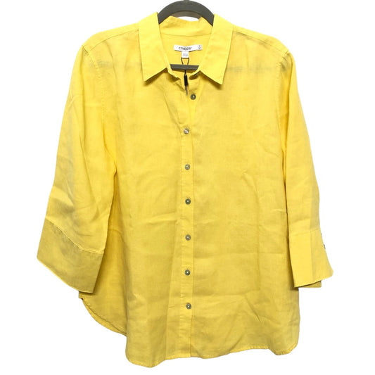 Yellow Top Long Sleeve Chicos, Size 12