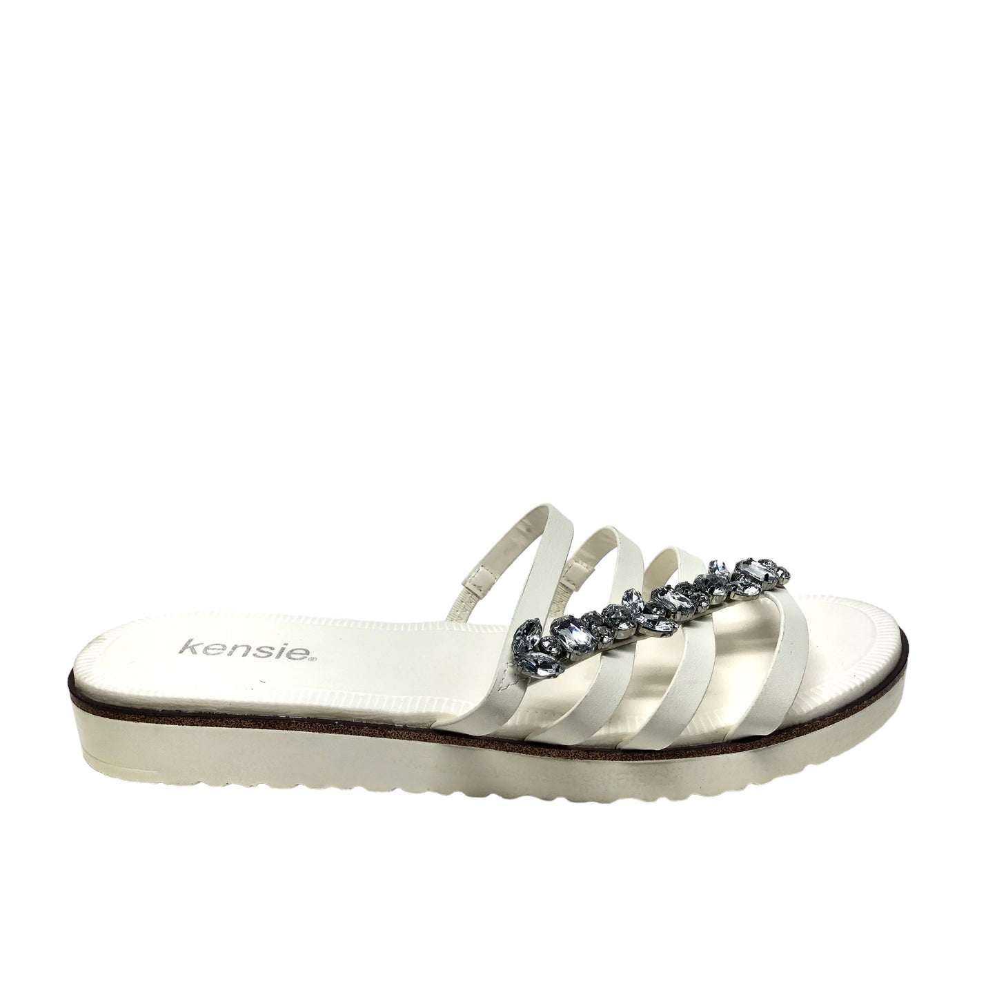 White Sandals Flats Kensie, Size 9