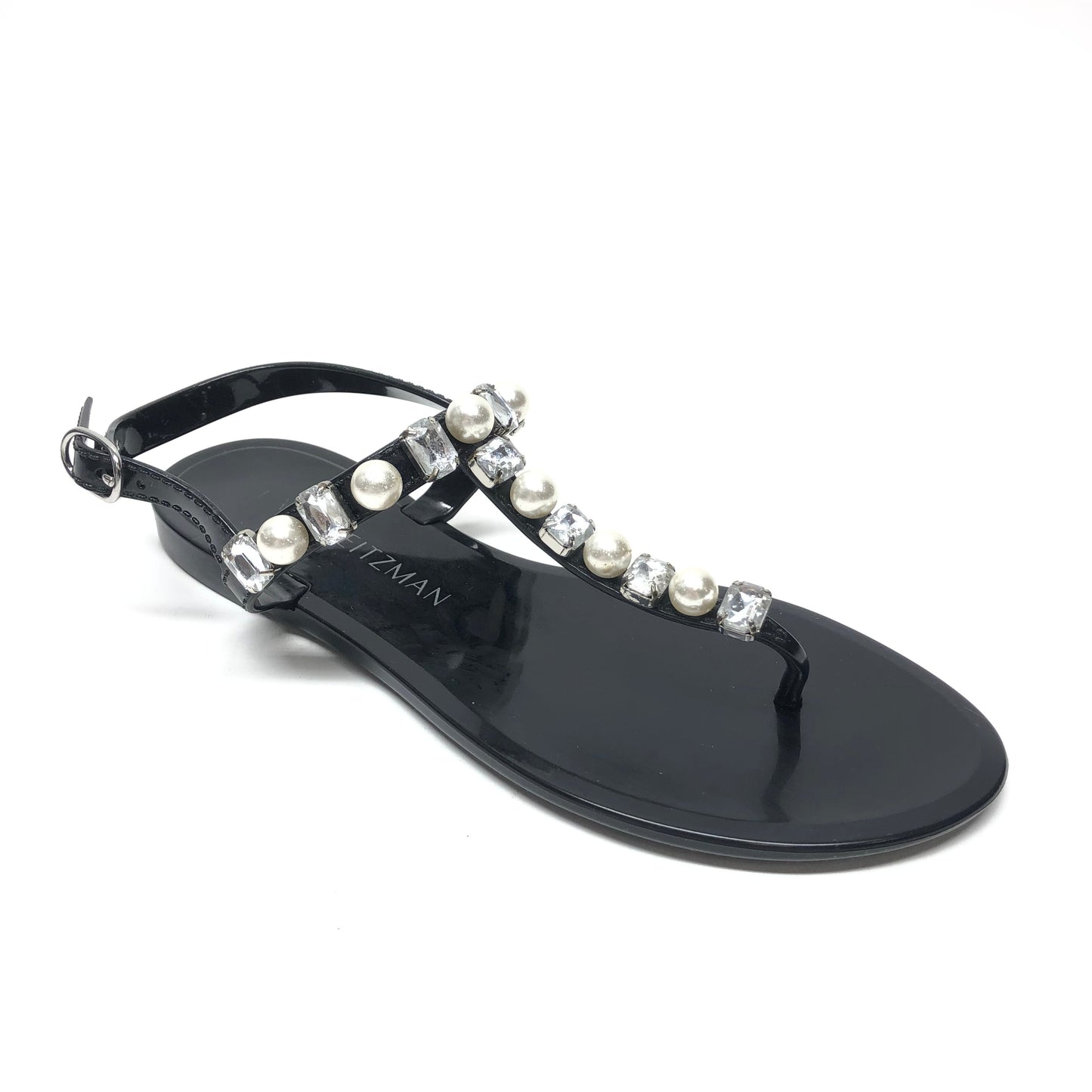 Black Sandals Flats Stuart Weitzman, Size 8